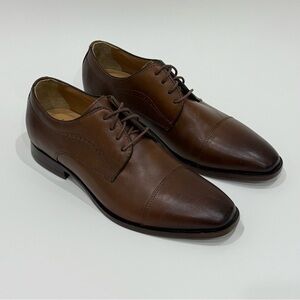 Johnston Murphy Men's 8.5M Mcclain Cap Toe Tan Full Grain Leather Shoes New $160